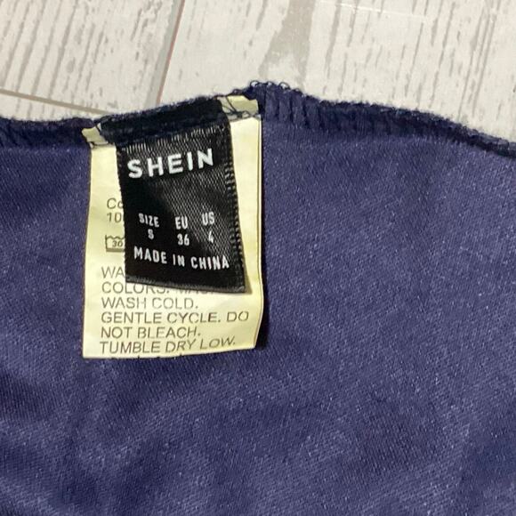 Shein Navy Blue Halter Skater Dress Lace Waist Detail Women’s Size Small - Picture 4 of 5